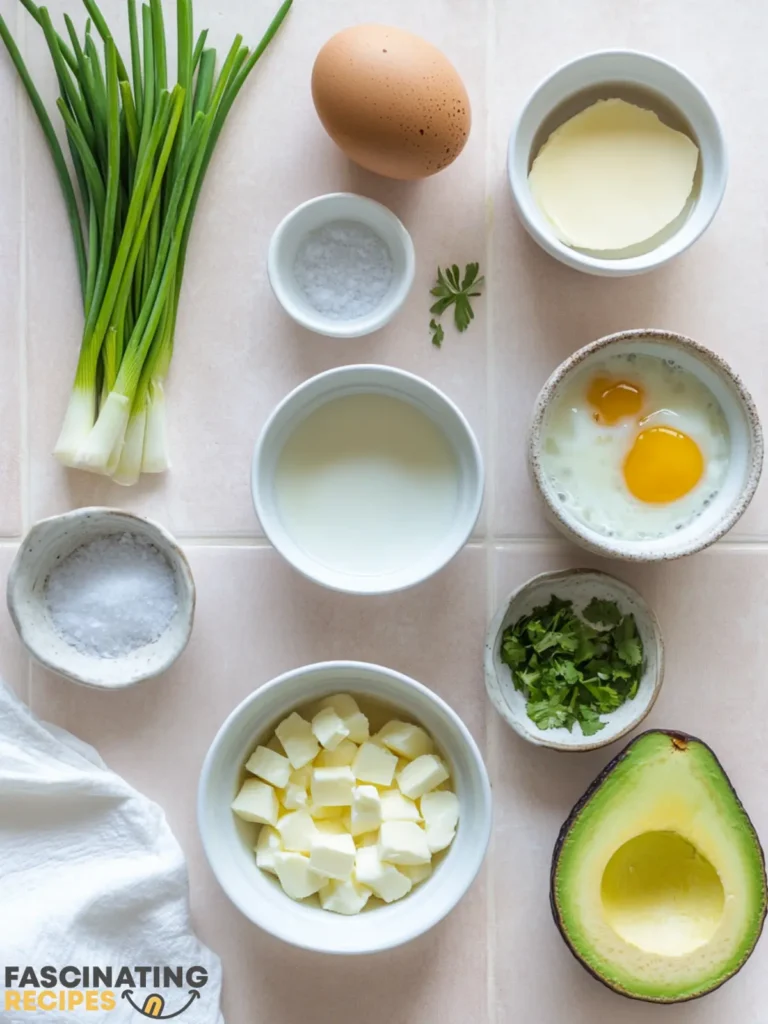 Ingredients for Avocado Scrambled Eggs avocado scrambled eggs ingredients