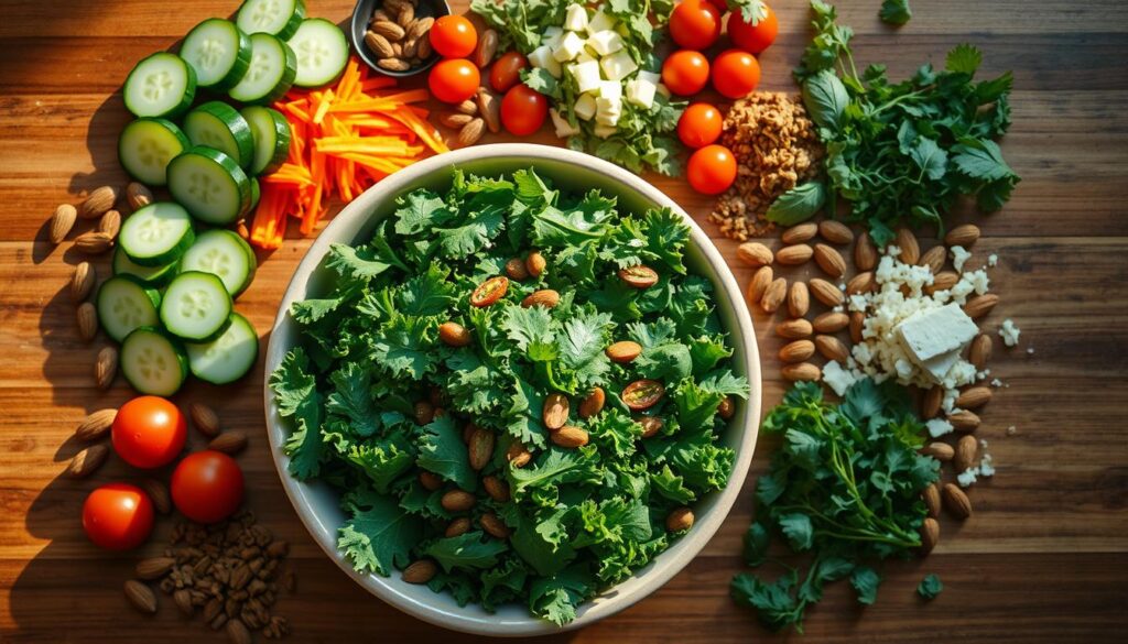 customizing salad with mix-ins customizing salad with mix-ins