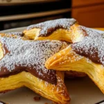 Nutella puff pastry stars on a cooling rack