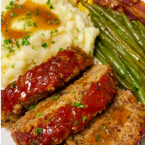 Classic meatloaf dinner